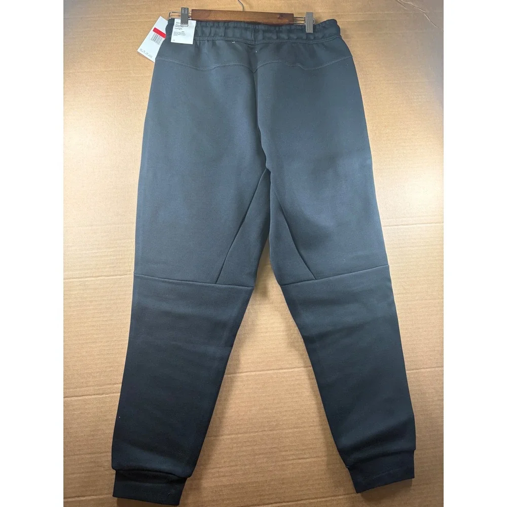 Nike Tech Fleece Joggers Mens Large Black White Stripe Tapered Sweatpants NEW